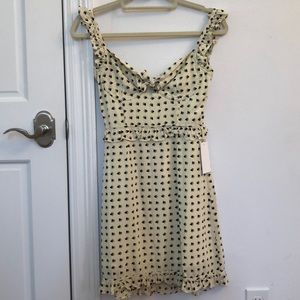 Navy and white heart bustier dress